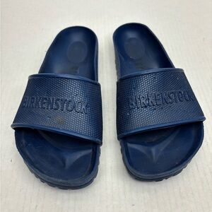 Birkenstock Navy Slide Sandals, SZ 6, box 9
